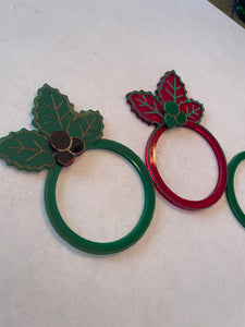 Holiday Holly Napkin Rings